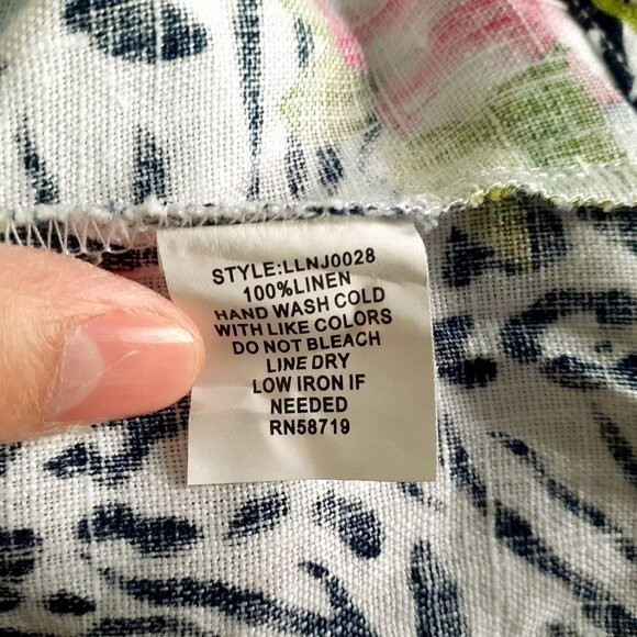 Choices  100% Linen Open Front Floral B&W Zebra Stripes Sleeve Women's Blazer 2X - Picture 11 of 11